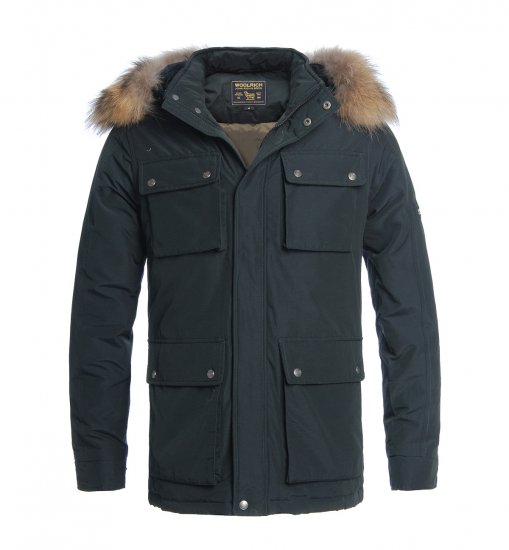 Artico Parka Woolrich uominis Fur Trim giacca Lucido Marina